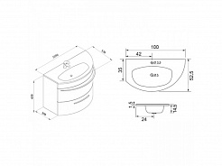 De Aqua Тумба с раковиной Эскалада 100 L – фотография-10