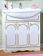 Бриклаер Мебель для ванной Лючия 80 белый глянец/золото, 1 шкафчик – фотография-12