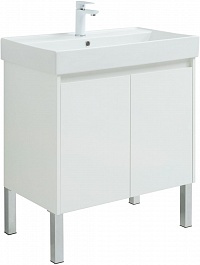 Aquanet Мебель для ванной Nova Lite 75 2 дверцы подвесная белая глянцевая – фотография-13