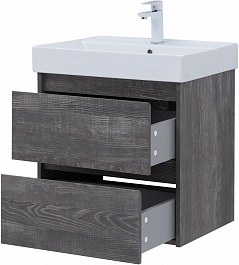 Aquanet Мебель для ванной Nova Lite 60 подвесная дуб серый – фотография-9