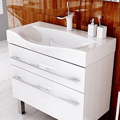 Aqwella Мебель для ванной Милан 100 с ножками – фотография-3