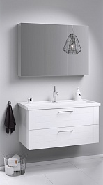 Aqwella Мебель для ванной Манчестер 100 подвесная, зеркало-шкаф – фотография-7