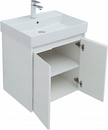 Aquanet Мебель для ванной Nova Lite 60 2 дверцы подвесная белая глянцевая – фотография-8