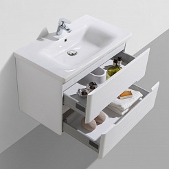 BelBagno Мебель для ванной LUXURY/SOFT 800 Bianco Lucido, раковина SOFT – фотография-6