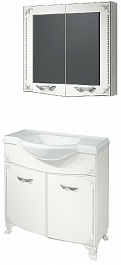 Какса-а Мебель для ванной Классик-Д 80 белый/серебро – фотография-1