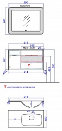 Aqwella Тумба с раковиной Malaga 90 R крафт темный – фотография-4