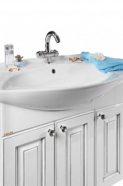 Водолей Мебель для ванной "Белладжио 85" L патина серебро – фотография-4