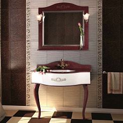 Водолей Мебель для ванной "Верди 120" красная – фотография-1