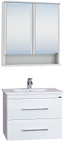 СанТа Мебель для ванной Вегас 65 подвесная с зеркальным шкафом Вегас 70 белая