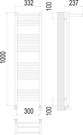 Terminus Полотенцесушитель водяной Аврора П20 300x1000 с полкой хром – фотография-3
