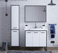 Corozo Мебель для ванной Айрон 90, черный/белый – фотография-4