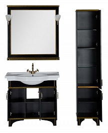 Aquanet Мебель для ванной Валенса 100 черный краколет/золото (180454) – фотография-3
