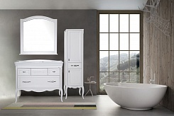 ASB-Woodline Мебель для ванной Модерн 105 белый (патина серебро) – фотография-3