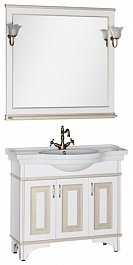 Aquanet Мебель для ванной Валенса 100 белый кракалет/золото (182921) – фотография-1