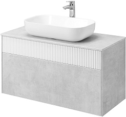 Акватон Мебель для ванной Марбл 100 Лола 60 подвесная слэйт/белая матовая – фотография-3