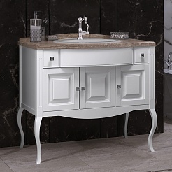 Opadiris Мебель для ванной Лаура 100 белая, мраморная столешница – фотография-5