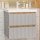 Misty Мебель для ванной Грэй 60 подвесная серый металлик/дуб сонома – картинка-18