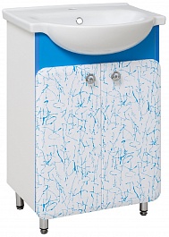 Runo Мебель для ванной Капри 55 синяя – фотография-2