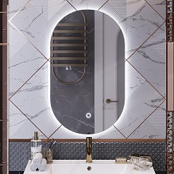 Opadiris Мебель для ванной Ибица 90 с овальным зеркалом белая/золото – фотография-11