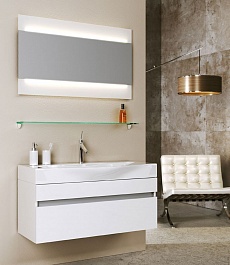 Aqwella Мебель для ванной Бергамо 80 подвесная белая – фотография-2