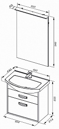 Aquanet Мебель для ванной "Грейс 65" 2 ящика, дуб кантенбери – фотография-6