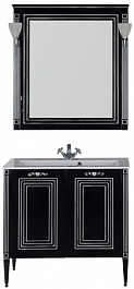 Aquanet Мебель для ванной Паола 90 черная/патина серебро (182134) – фотография-3