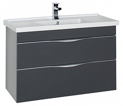 Aquanet Мебель для ванной "Эвора 100" серый антрацит – фотография-4