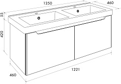Dreja Мебель для ванной W 125 с зеркальным шкафом подвесная белая – фотография-28