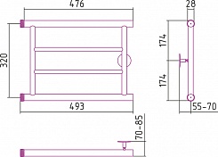 Стилье Полотенцесушитель Минор 320х500 – фотография-2