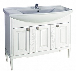 ASB-Woodline Мебель для ванной Модена 105 белая, массив ясеня – фотография-4