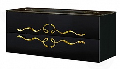 Clarberg Тумба с раковиной "Due Amanti 120" черный, ручки золото – фотография-1