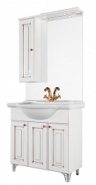 Водолей Мебель для ванной "Белладжио 85" L патина золото – фотография-1