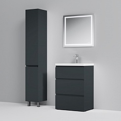 Am.Pm Мебель для ванной Gem S 60 графит матовый, напольная, с 3 ящиками – фотография-10