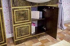 Sanflor Мебель для ванной Адель 100 венге, патина золото – фотография-8