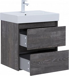 Aquanet Мебель для ванной Nova Lite 60 подвесная дуб серый – фотография-7