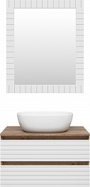 Brevita Мебель для ванной Dakota 70 подвесная дуб галифакс олово/белая – фотография-1