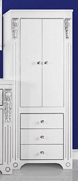 Водолей Пенал "Версаль 60" 2 двери, белый/серебро – фотография-3