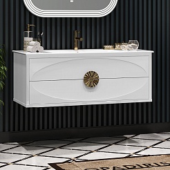 Opadiris Мебель для ванной Ибица 120 подвесная белая/золото – фотография-6