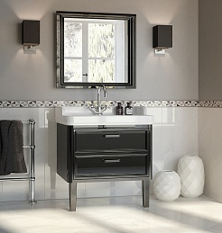 Kerama Marazzi Мебель для ванной Pompei 80, 2 ящика, черная – фотография-6