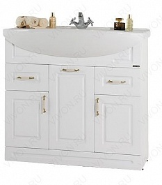 Водолей Мебель для ванной Капри 90 белая с б/к – фотография-3