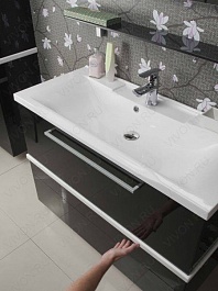 Акватон Мебель для ванной "Турин 100" с белой панелью – фотография-4