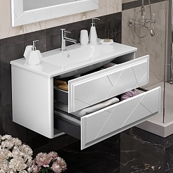 Opadiris Мебель для ванной Луиджи 100 подвесная белая матовая – фотография-7