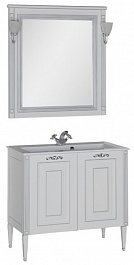 Aquanet Мебель для ванной Паола 90 белая/патина серебро (182133) – фотография-1