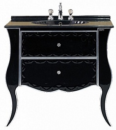 Misty Мебель для ванной "Анжелика 100" черная с серебром – фотография-2