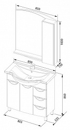 Aquanet Мебель для ванной "Асти 85" (177796) – фотография-2