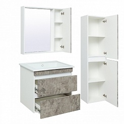 Runo Зеркало-шкаф для ванной Манхэттен 75 серый бетон – фотография-5