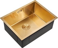 Milacio Мойка кухонная Denia 58 Steel золото брашированное – фотография-1