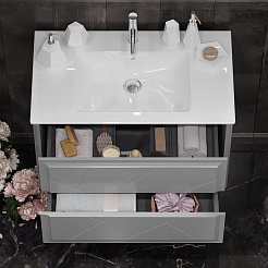 Opadiris Мебель для ванной Луиджи 90 подвесная серая матовая – фотография-7