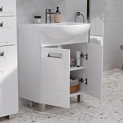 Volna Мебель для ванной Joli 60.2D L белая – фотография-8
