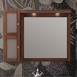 Opadiris Зеркало для ванной Мираж 80 с козырьком, орех – фотография-4